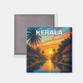 Kerala India Sunset Magneet (Voorkant / Achterkant)