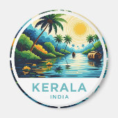 Kerala India Sunset Magneet (Voorkant)