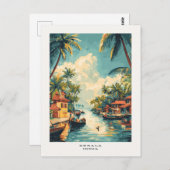 Kerala India Travel Briefkaart (Voorkant / Achterkant)