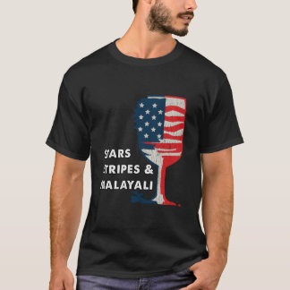 Kerala Malayali Wijn Vier Juli Feest T-shirt