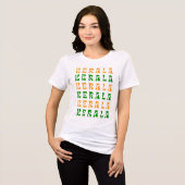 KERALA-tekstpatroon Tri-Blend Shirt (Voorkant volledig)