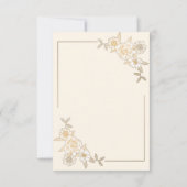 Keram en gouden bladeren vertakken moslimbruiloft RSVP kaartje (Achterkant)