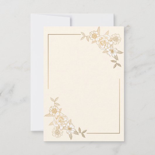 Keram en gouden bladeren vertakken moslimbruiloft RSVP kaartje (Achterkant)