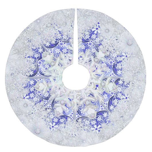 Keramiek Kant Blauw van Griekenland & sneeuwvlok Kerstboom Rok (Voorkant)