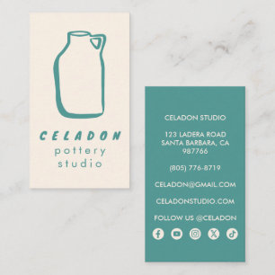 KERAMIEK Keramiekstudio Elegante Handgetekende Pic Visitekaartje