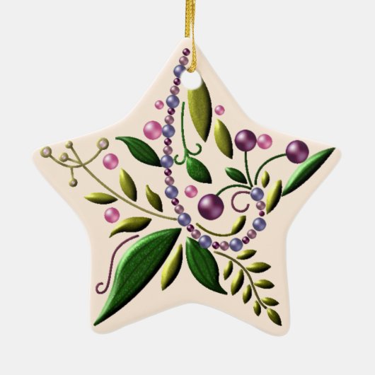 Keramiek - kerstster in Toscane Keramisch Ornament (Achterkant)