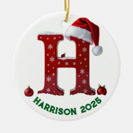 Keramiek ornament met letter h
