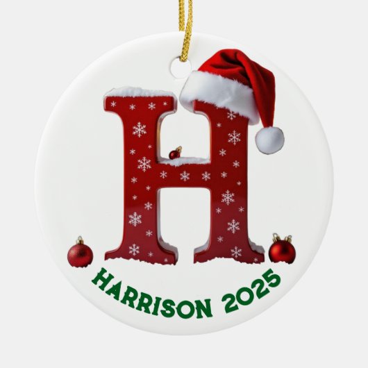 Keramiek ornament met letter h (Voorkant)