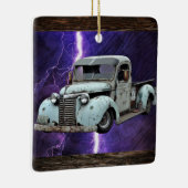 Keramiek ornament met vintage vrachtwagen (Rechts)