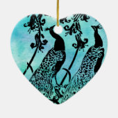 Keramiek ornament Pauw (Achterkant)