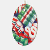 Keramiek Ovaal Lintcandy Ornament (Links)