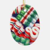 Keramiek Ovaal Lintcandy Ornament (Achterkant)