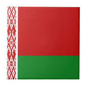 Keramiek tegel met vlag van Wit-Rusland Tegeltje