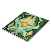 Keramiektegel - Art Nouveau Lente Narcis Tegeltje (Zijkant)