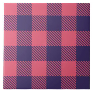 Keramiektegel Hot Pink Magenta Indigo Buffalo Plai Tegeltje