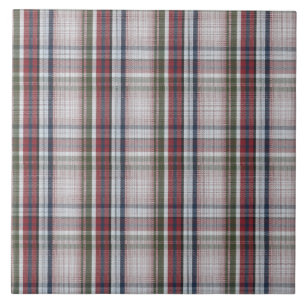Keramiektegel - Schotse Tartan Rood Blauw Groen Tegeltje