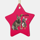 Keramik Ornament französische Bulldoggen (Links)