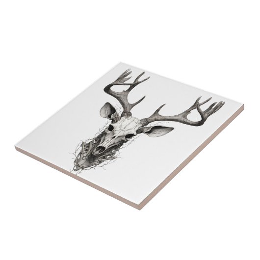 Keramikfliese Hirsch Hirschkopf designe  Tegeltje (Zijkant)