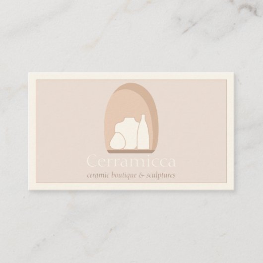 Keramisch aardewerk handgemaakte porseleinen sculp visitekaartje (Voorkant)