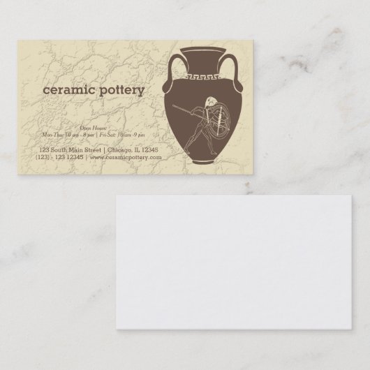 keramisch aardewerk visitekaartje (Voorkant / Achterkant)