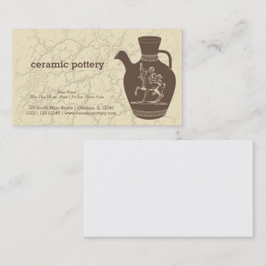 keramisch aardewerk visitekaartje (Voorkant / Achterkant)