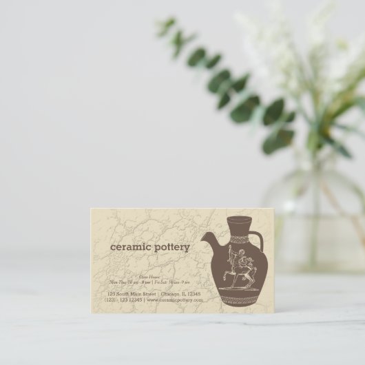 keramisch aardewerk visitekaartje (Staand voorkant)