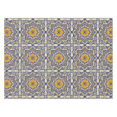 Keramisch Azulejo Style Blue Oranje Tablecloth Tafelkleed (Voorkant (Horizontaal))