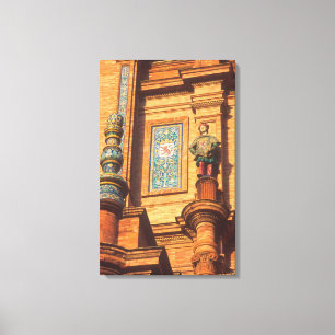 Keramisch beeldhouwwerk detail op de Plaza de Espa Canvas Afdruk