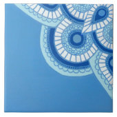 Keramisch blauw en turquoise Tegel Tegeltje (Voorkant)