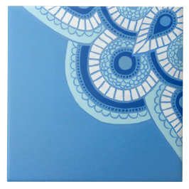 Keramisch blauw en turquoise Tegel Tegeltje