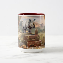 Keramisch gekleurde koffie Mok,  safari stijl Tweekleurige Koffiemok