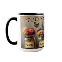 Keramisch gekleurde Mok, vandaag kies ik...