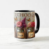 Keramisch gekleurde Mok, vandaag kies ik... Mok (Voorkant rechts)