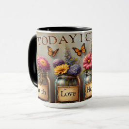 Keramisch gekleurde Mok, vandaag kies ik... Mok