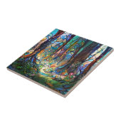 Keramisch Glas in lood in de bosbouw Tegeltje (Zijkant)