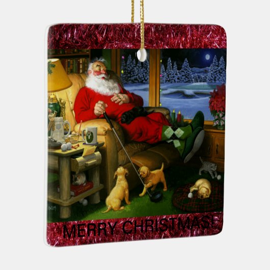 Keramisch Golf Threaded kerstversiering Keramisch Ornament (Rechts)