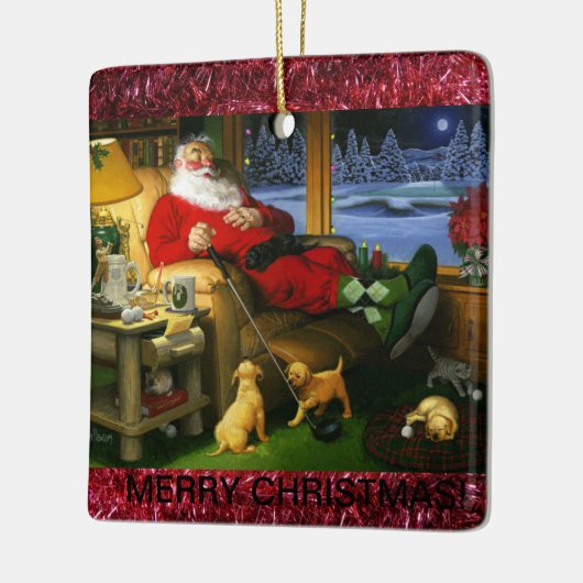 Keramisch Golf Threaded kerstversiering Keramisch Ornament (Links)