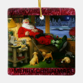 Keramisch Golf Threaded kerstversiering Keramisch Ornament (Voorkant)