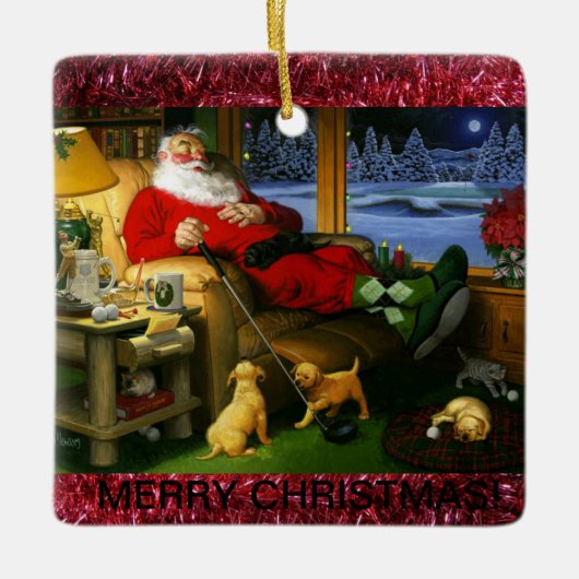 Keramisch Golf Threaded kerstversiering Keramisch Ornament (Voorkant)