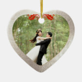 Keramisch hart Faux Silver+Gold Keramisch Ornament (Voorkant)