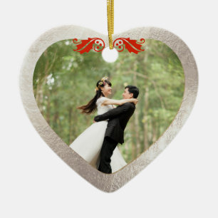 Keramisch hart Faux Silver+Gold Keramisch Ornament