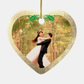 Keramisch hart Faux Silver+Gold Keramisch Ornament (Achterkant)