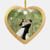 Keramisch Hart Nep Rose Goud+Goud Ornament (Voorkant)