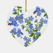 Keramisch hart ornament Trouwdatum Vergeet-me-not (Achterkant)