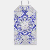 Keramisch kant blauw van Griekenland & sneeuwvlok Cadeaulabel (Achterkant)