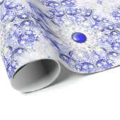 Keramisch kant blauw van Griekenland & sneeuwvlok Cadeaupapier (Rol Hoek)