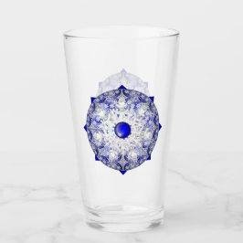 Keramisch kant blauw van Griekenland & sneeuwvlok Glas