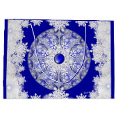 Keramisch kant blauw van Griekenland & sneeuwvlok Groot Cadeauzakje (Achterkant)