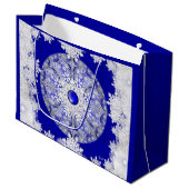 Keramisch kant blauw van Griekenland & sneeuwvlok Groot Cadeauzakje (Voorkant Gekanteld)