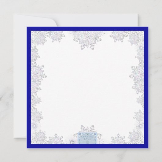 Keramisch kant blauw van Griekenland & sneeuwvlok Kaart (Achterkant)